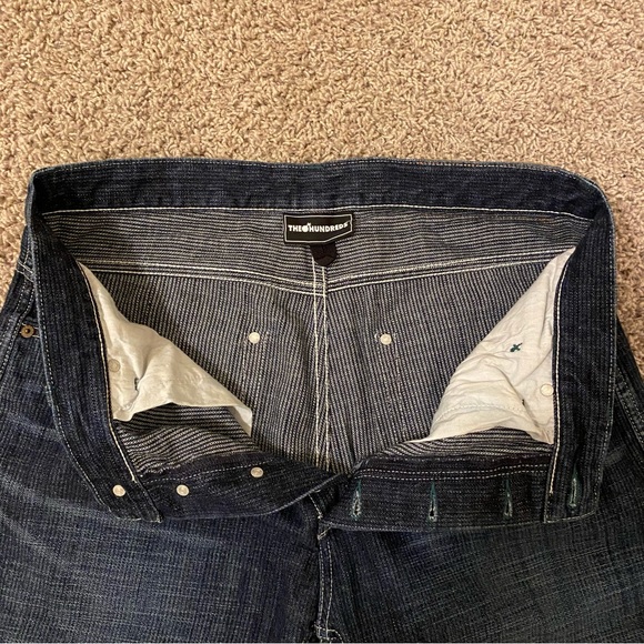 THE HUNDREDS - Blue Selvedge Denim Jeans with Green Stitching - Size 34 - Picture 8 of 15